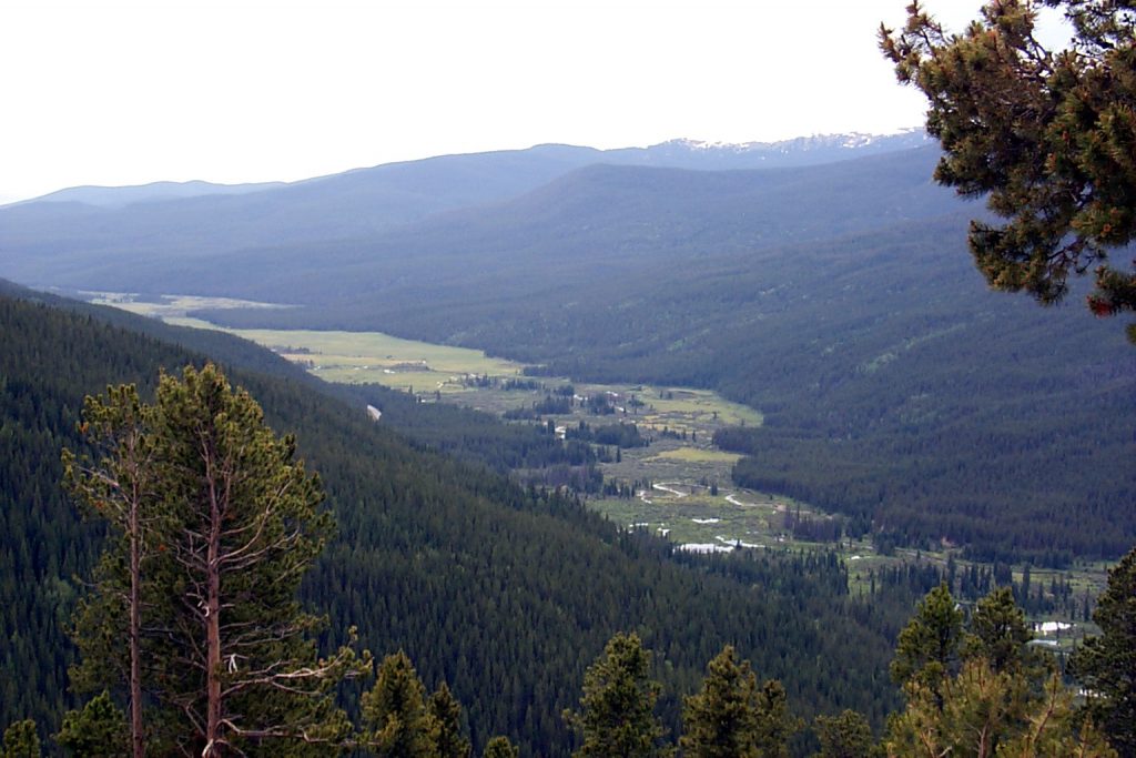 This photo shows the lower part of the valley at the bottom of the pass. The road is on the north-east side of the valley here.