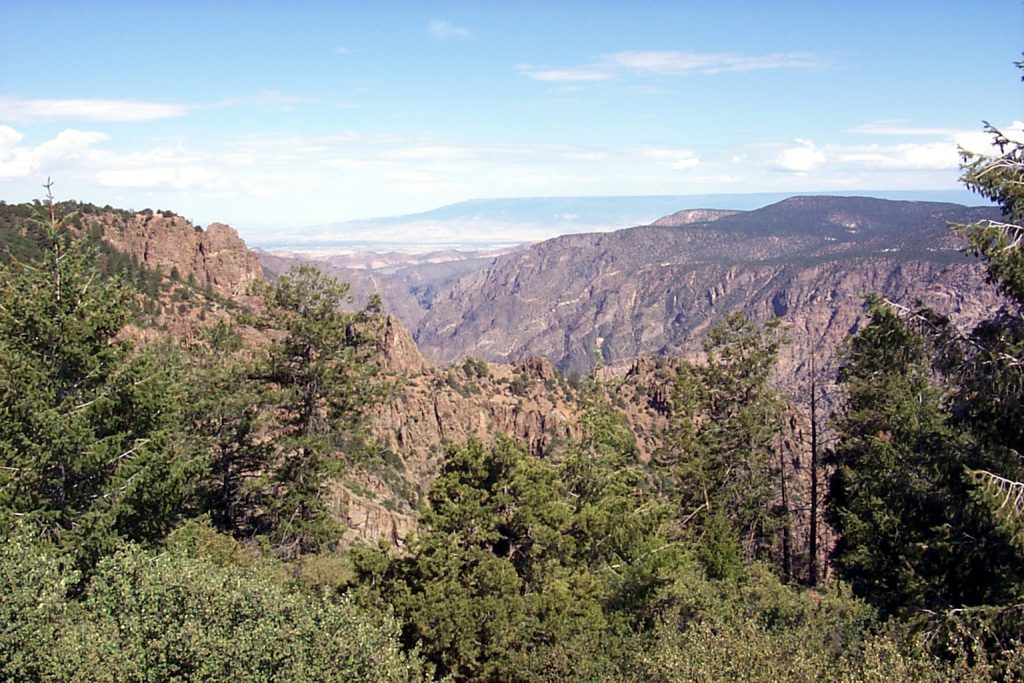 This photo shows the canyon 'emptying' out into the broad valley and farming country south of Grand Junction.