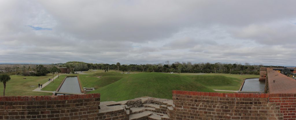 The landward Infantry Wedge. The wedge allows for enfilading fire from cannons against anyone approaching the fort.