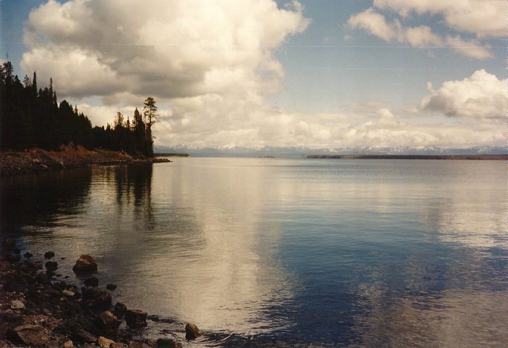 We set up camp at Grant Village, just at the eastern edge of Yellowstone Lake.