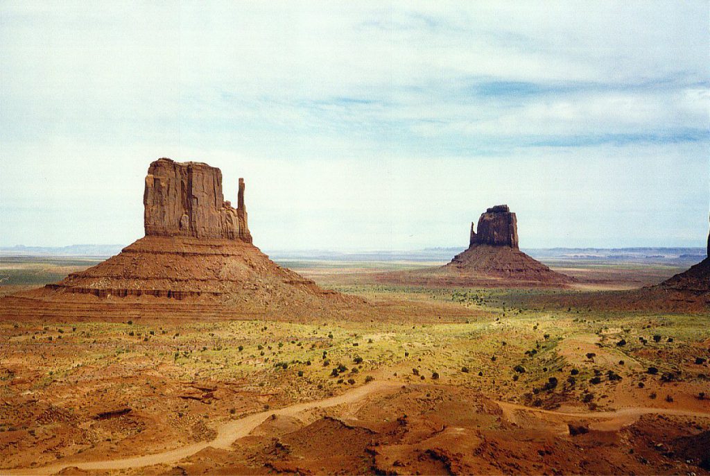 The Three Sisters (well two plus a bit) in Monument Valley.